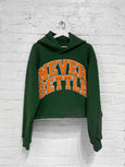 Collegiate Crop Hoodie(Green)