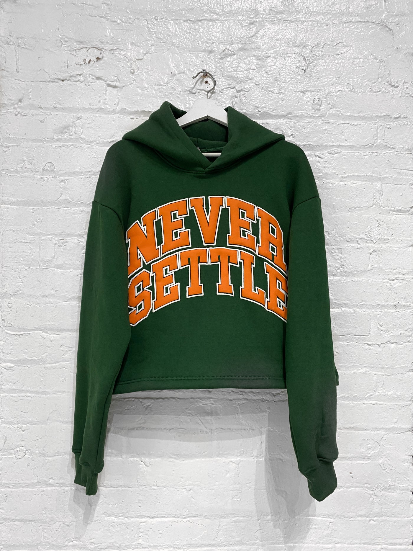 Collegiate Crop Hoodie(Green)