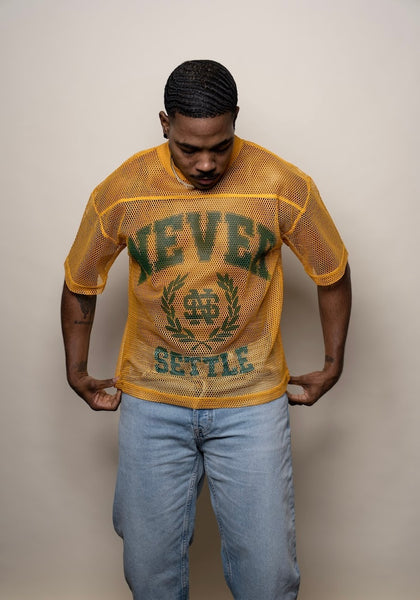 Collegiate Mesh Football Jersey(Mustard)
