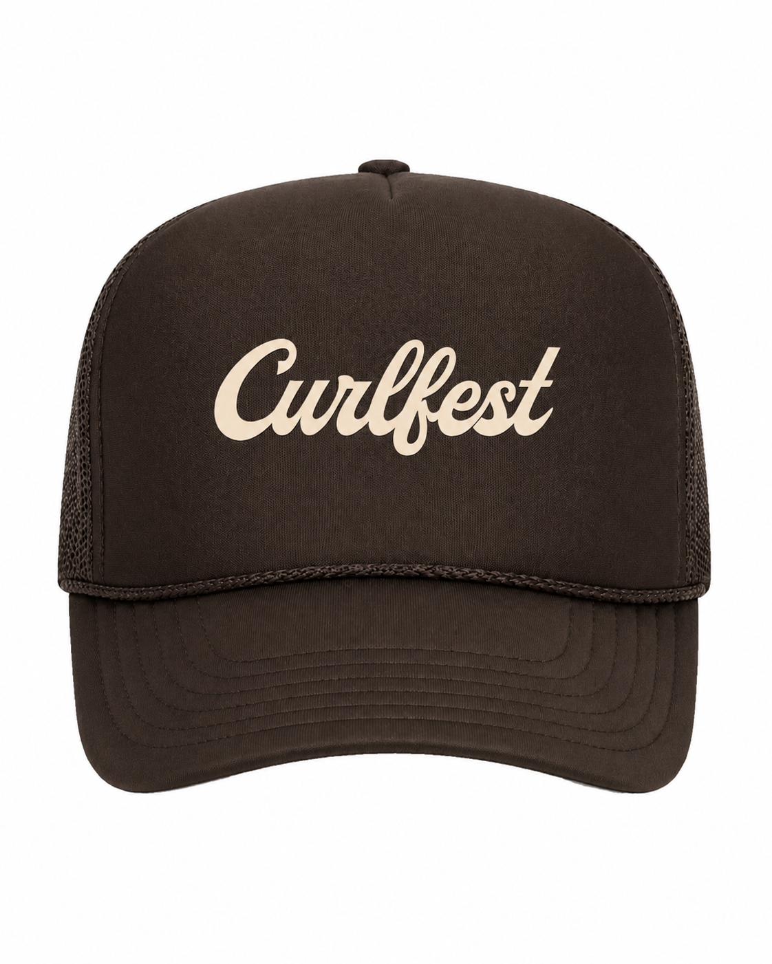 CURLFEST Script Trucker Hat(Brown)