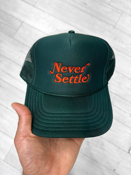 Trucker Hat(Dark Green/Orange)