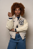 Varsity Jacket(Cream/Navy)