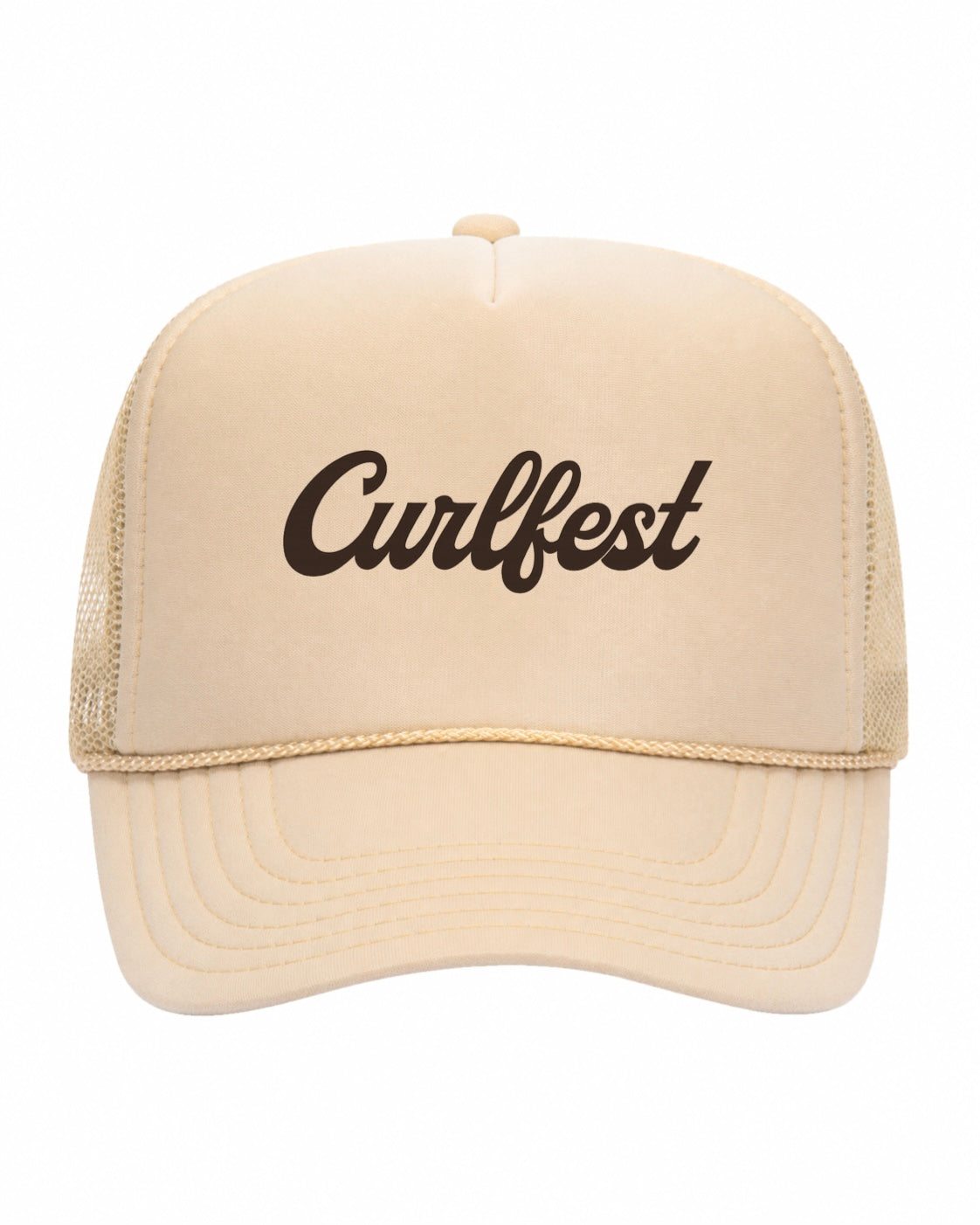 CURLFEST Script Trucker Hat(Tan)